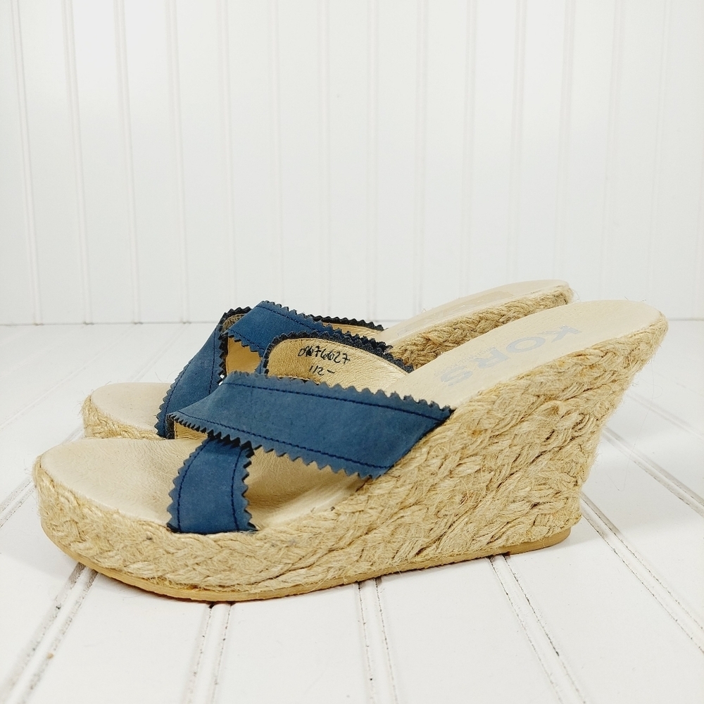 Michael Kors Women's Blue Wedge Sandals